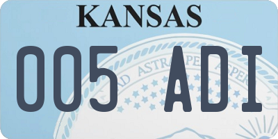 KS license plate 005ADI