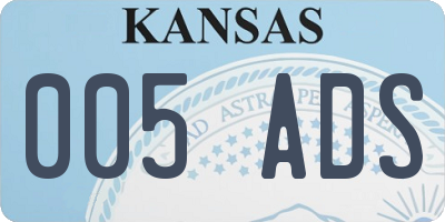 KS license plate 005ADS