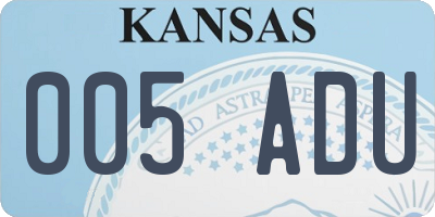 KS license plate 005ADU