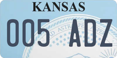 KS license plate 005ADZ