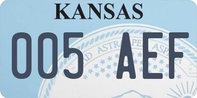 KS license plate 005AEF