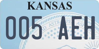 KS license plate 005AEH