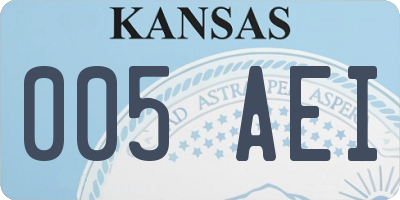 KS license plate 005AEI