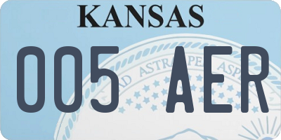 KS license plate 005AER