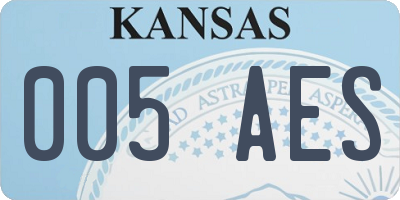KS license plate 005AES