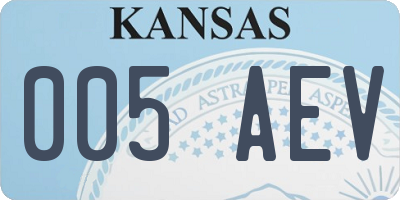 KS license plate 005AEV