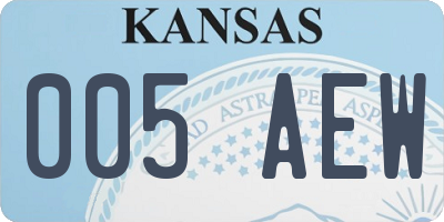 KS license plate 005AEW