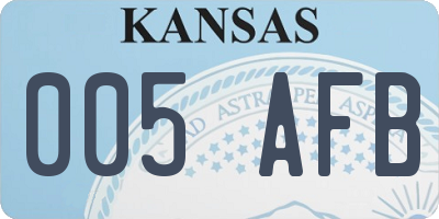 KS license plate 005AFB