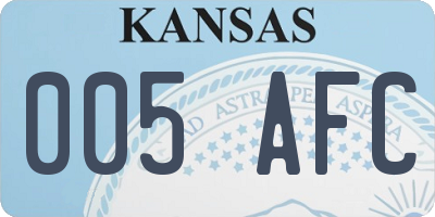 KS license plate 005AFC