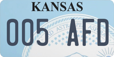 KS license plate 005AFD