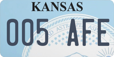 KS license plate 005AFE