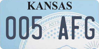 KS license plate 005AFG