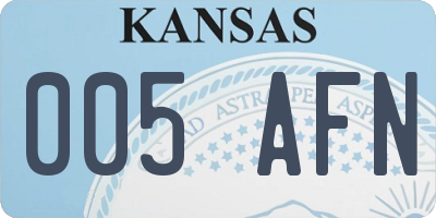 KS license plate 005AFN