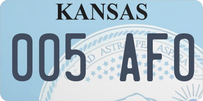 KS license plate 005AFO