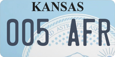 KS license plate 005AFR