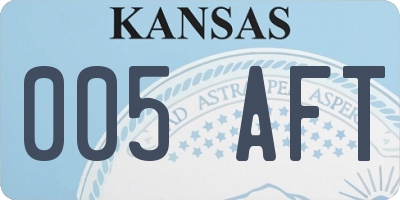 KS license plate 005AFT