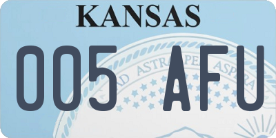 KS license plate 005AFU