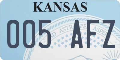 KS license plate 005AFZ