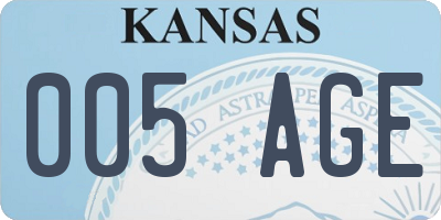 KS license plate 005AGE