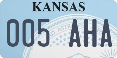 KS license plate 005AHA