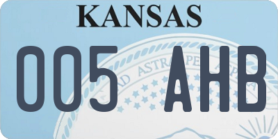 KS license plate 005AHB