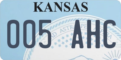 KS license plate 005AHC