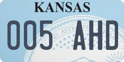 KS license plate 005AHD
