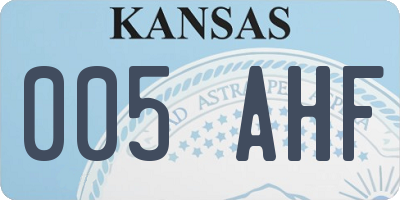 KS license plate 005AHF
