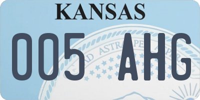 KS license plate 005AHG