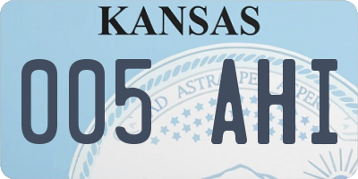 KS license plate 005AHI