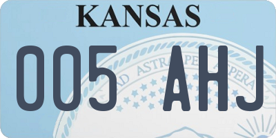 KS license plate 005AHJ