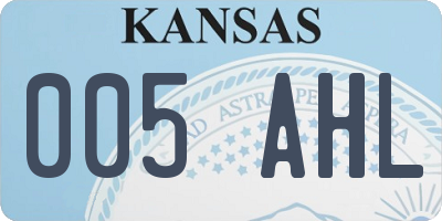 KS license plate 005AHL