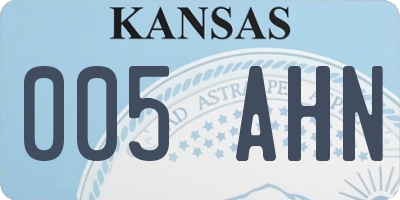 KS license plate 005AHN