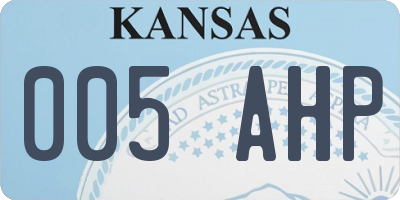 KS license plate 005AHP
