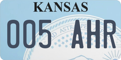 KS license plate 005AHR