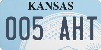 KS license plate 005AHT