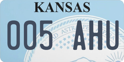 KS license plate 005AHU