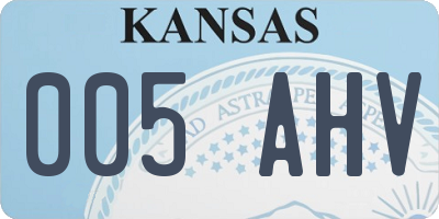 KS license plate 005AHV