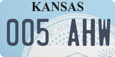 KS license plate 005AHW