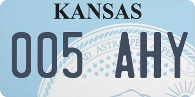 KS license plate 005AHY