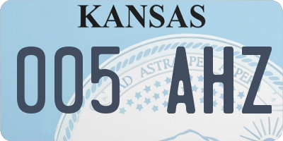 KS license plate 005AHZ