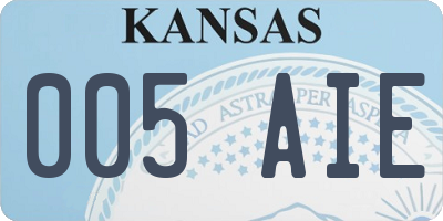 KS license plate 005AIE