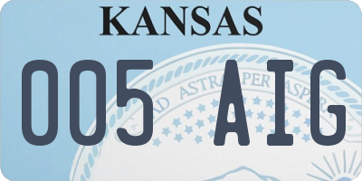 KS license plate 005AIG