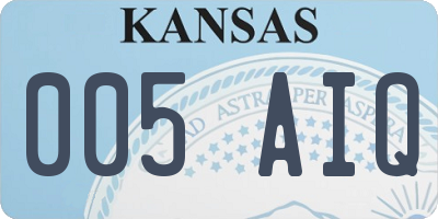 KS license plate 005AIQ