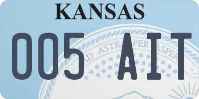 KS license plate 005AIT
