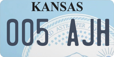KS license plate 005AJH