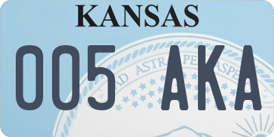 KS license plate 005AKA