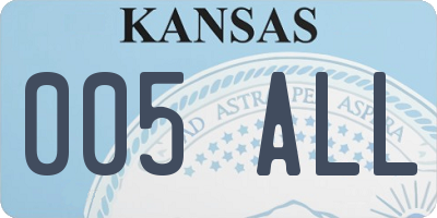 KS license plate 005ALL
