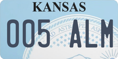 KS license plate 005ALM