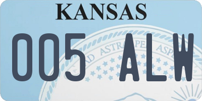 KS license plate 005ALW